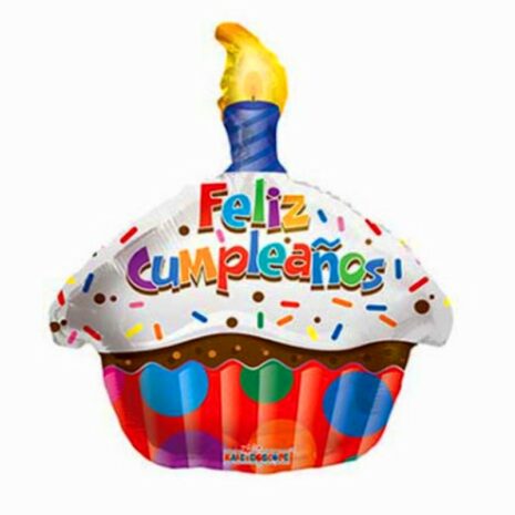 Globo Metálico Cumpleaños Mensaje Cumpleaños Cupcake 18" Met