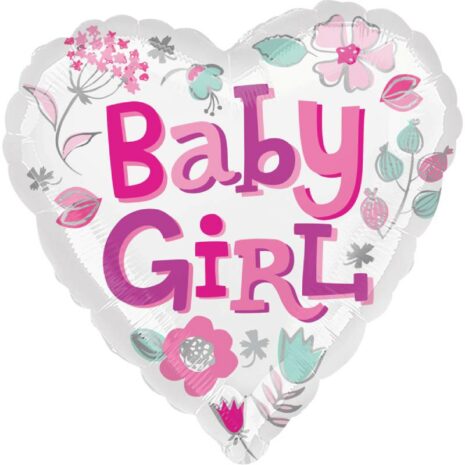 Globo Metalico Baby Girl corazon 18"