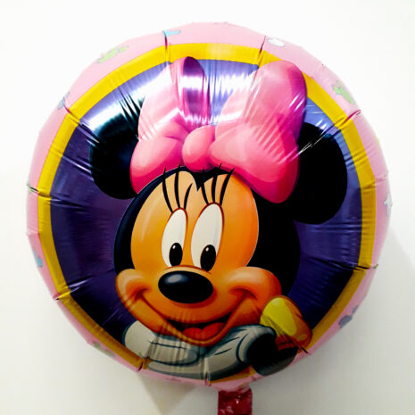 Globo Metalico Minnie Mouse Retrato Sonriendo, 18 Pulgadas en Forma Circular, Marca Anagram