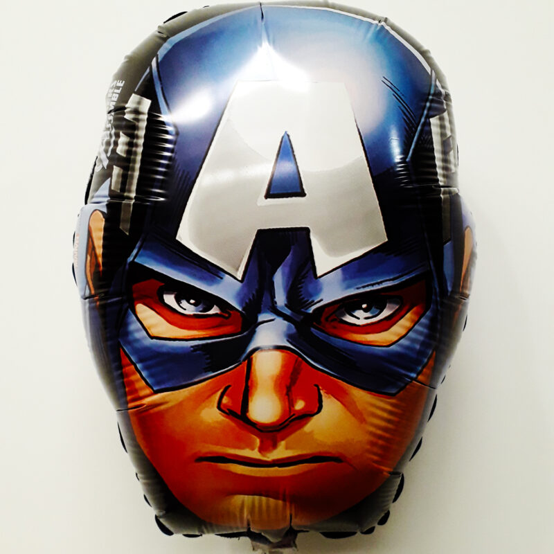 Globo Metalico Capitan America Avengers Marvel de Cumpleaños, 18 Pulgadas en Forma de Silueta, Marca Anagram