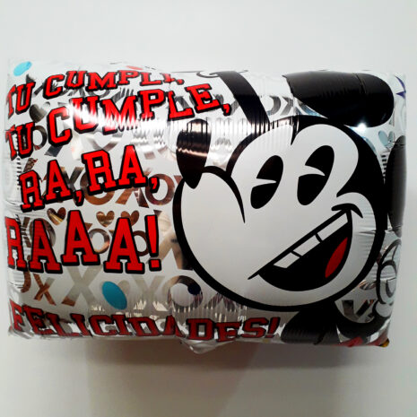 Globo Metalico Mickey Mouse Sonriendo Tu Cumple, 20 Pulgadas en Forma Rectangular, Marca Anagram