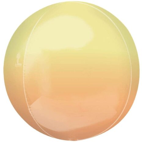 Globo Metalico Orbz Amarillo Naranja de Cumpleaños, 15 Pulgadas en Forma Circular, Marca Anagram