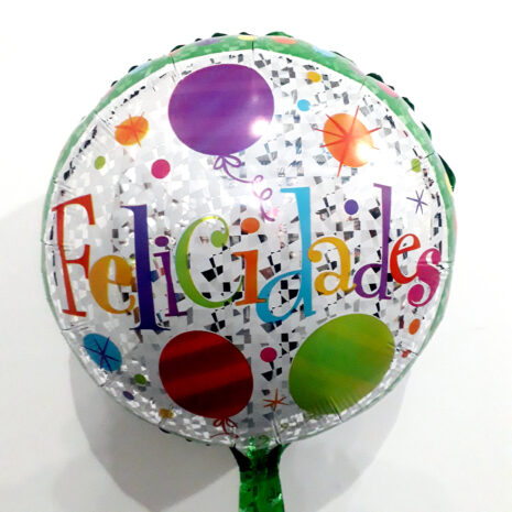 Globo Metalico Felicidades Magia Verde de Cumpleaños, 18 Pulgadas en Forma Circular, Marca Kaleidoscope