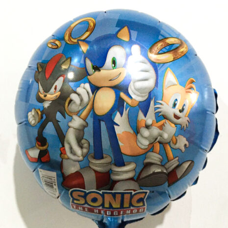 Globo Metalico Sonic y sus Amigos de Cumpleaños, 09 Pulgadas en Forma de Circulo, Marca Anagram