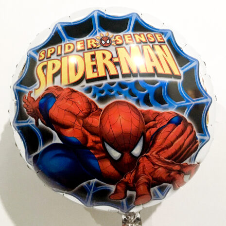 Globo Metalico Spider Man Telaraña de Cumpleaños, 18 Pulgadas en Forma de Circulo, Marca Kaleidoscope