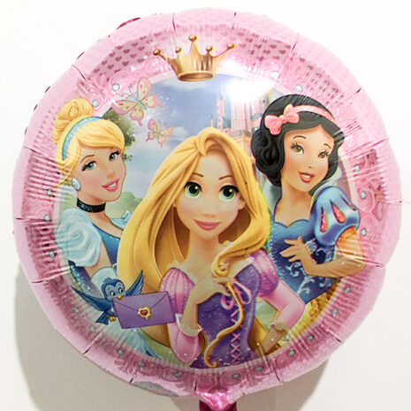 Globo Metalico Princesas Rapunzel y sus Amigas de Cumpleaños, 18 Pulgadas en Forma de Circulo, Marca Kaleidoscope