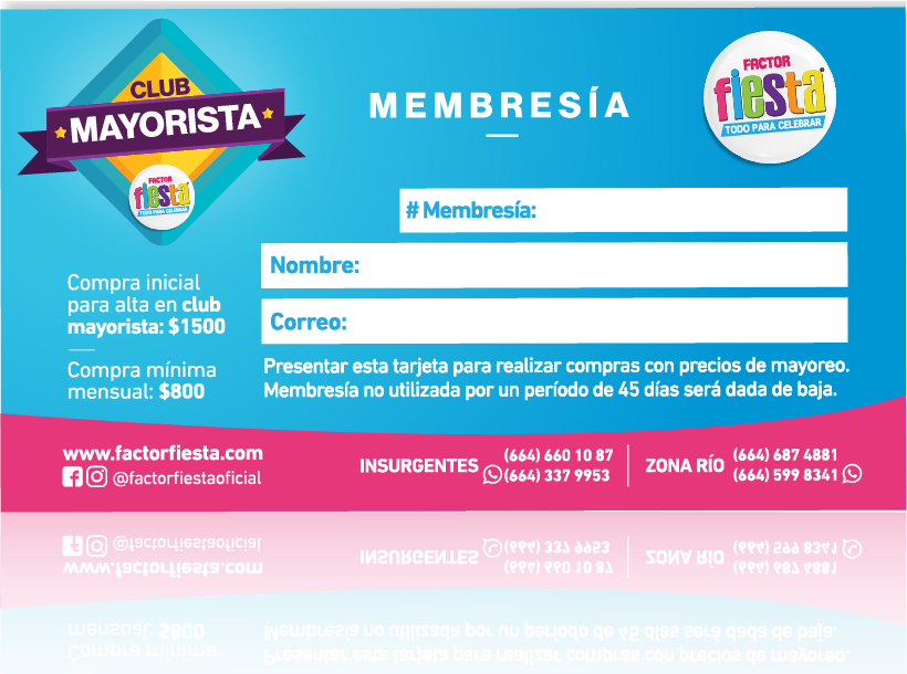 Inicio 18 tarjeta club mayorista