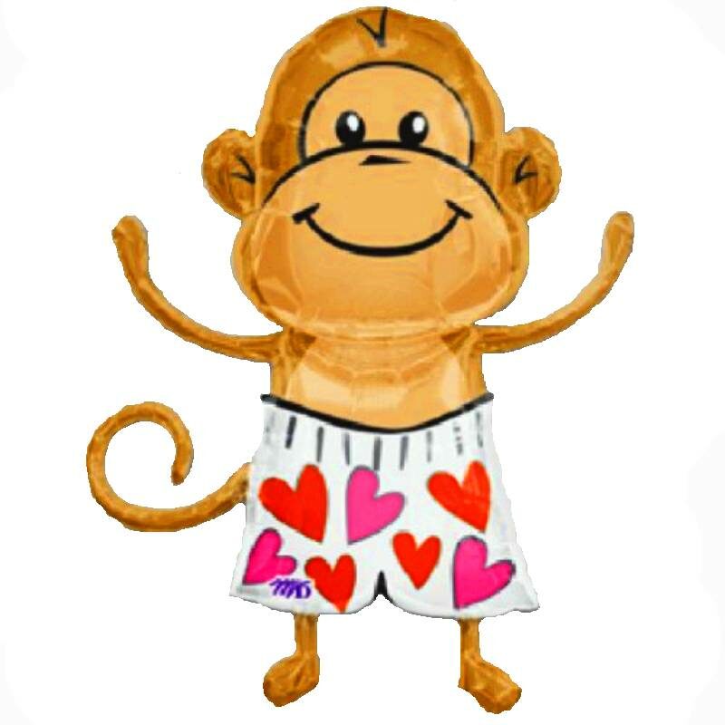 Globo Metalico San Valentin Love Monkey 36"