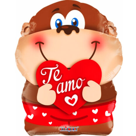 Globo Metalico San Valentin te amo mono 18"Met