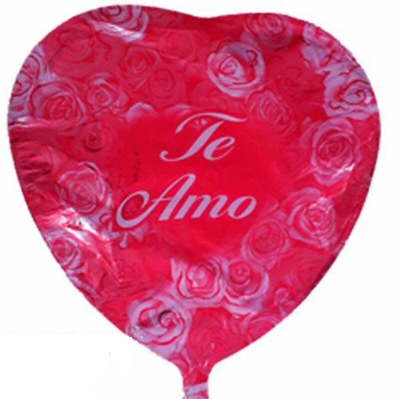 Globo Metalico San Valentin te amo rosas bicolor 18"