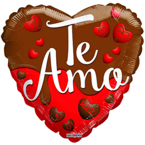 Globo Metalico San Valentin te amo chocolate 18"Met