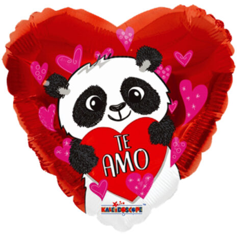 Globo Metalico San Valentin te amo panda con corazon 18" Met