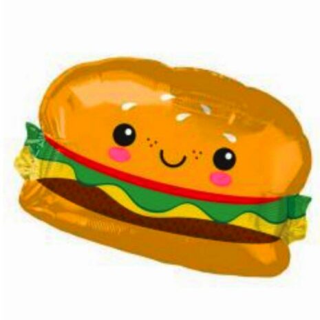 Globo Metálico Cumpleaños Mensaje Hamburgesa 36"