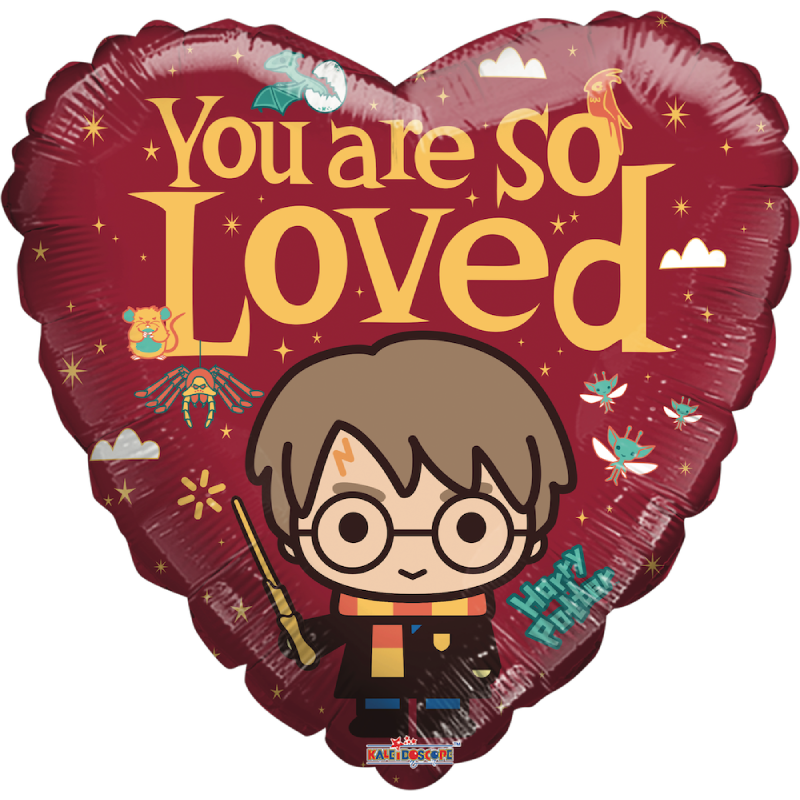 Globo Metalico San Valentin Forma Corazon Harry Potter You Are So Loved Tamaño 18 Pulgadas Material Gellibean