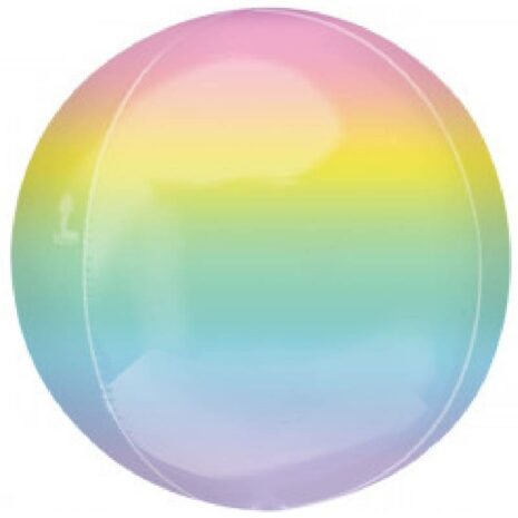 Globo Metalico Orbz Marmoleada Colores Pastel de Cumpleaños, 15 Pulgadas en Forma Circular, Marca Anagram