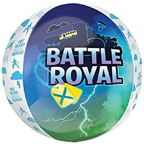 Globo Metalico Orbz Battle Royal Fortnite de Cumpleaños, 15 Pulgadas en Forma Circular, Marca Anagram