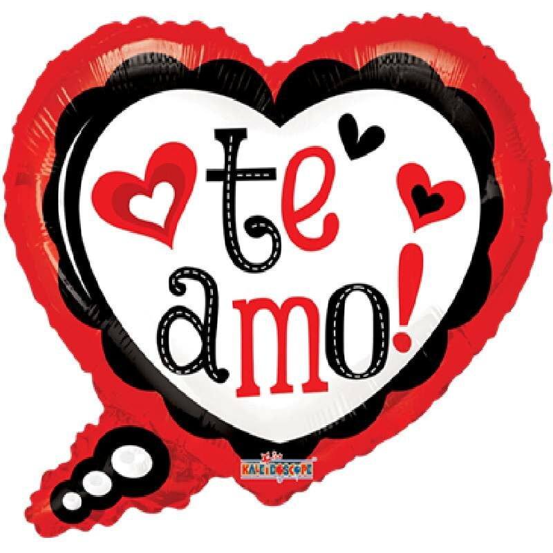 Globo Metalico Te Amo Dialogo de San Valentin, 20 Pulgadas en Forma de Corazon, Marca Kaleidoscope