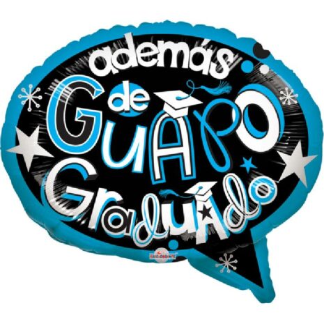 Globo Metalico Ademas de Guapo Graduado Dialogo de Graduacion, 18 Pulgadas en Forma Standar Shape, Marca Kaleidoscope