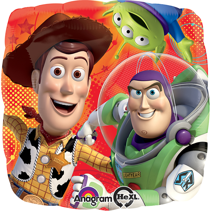 Globo Metalico Woody y Buzz de Toy Story de Personaje, 09 Pulgadas en Forma de Cuadrado, Marca Anagram