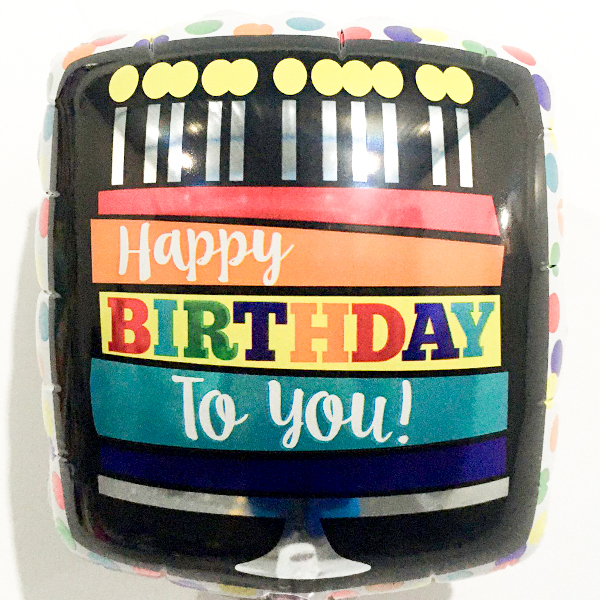 Globo Metalico Happy Birthday To You de Cumpleaños, 09 Pulgadas en Forma de Cuadrado, Marca Anagram
