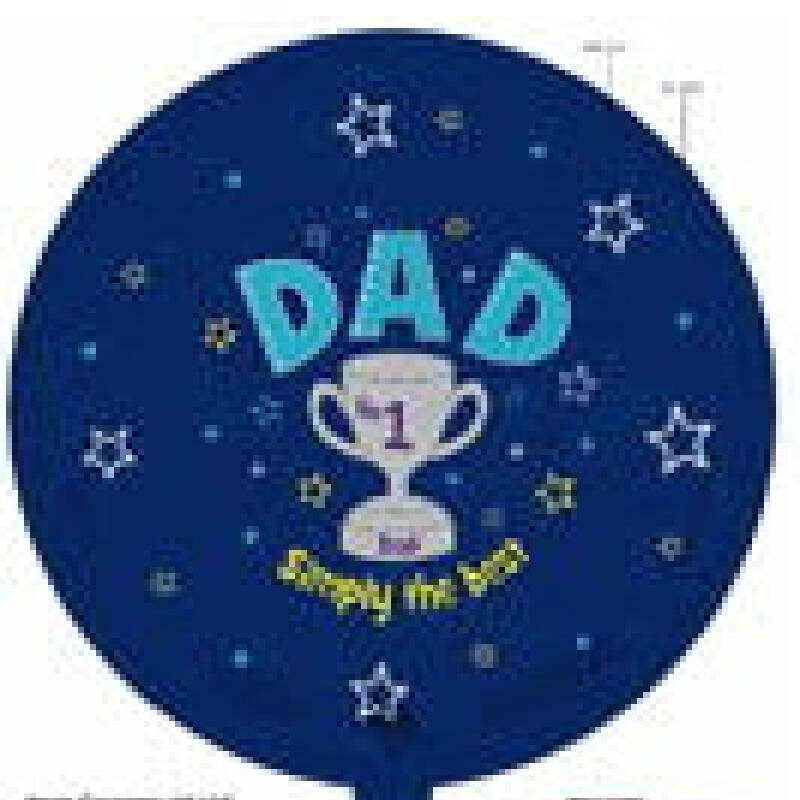 Globo Metalico Dad No.1 Simply The Best Magia Azul de Papa, 18 Pulgadas en Forma de Circulo, Marca Kaleidoscope