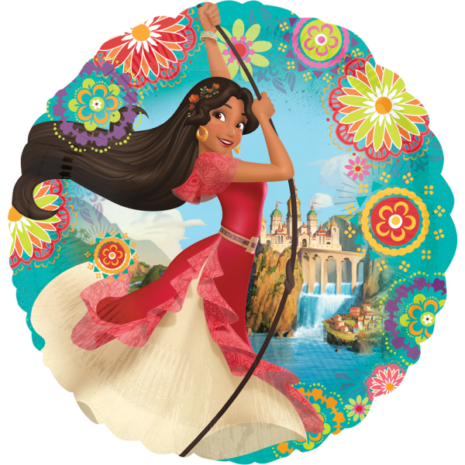Globo Metalico Princesa Elena Castillo Magico de Cumpleaños, 18 Pulgadas en Forma de Circulo, Marca Anagram