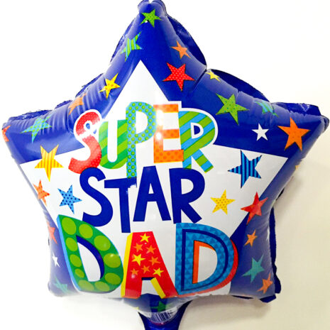 Globo Metalico Super Star Dad de Papa, 09 Pulgadas en Forma de Estrella, Marca Kaleidoscope