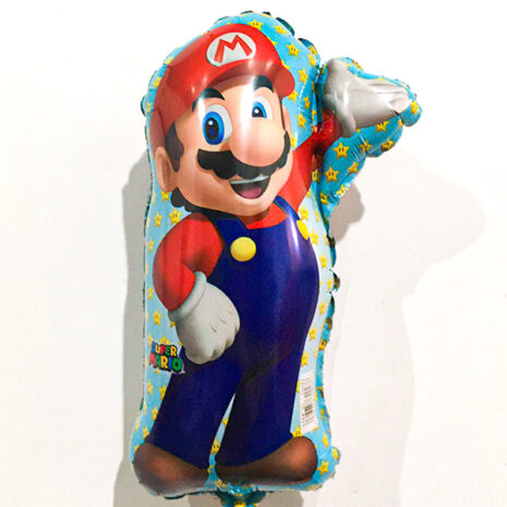 Globo Metalico Super Mario Bross Sonriendo de Cumpleaños, 14 Pulgadas en Forma de Silueta, Marca Anagram